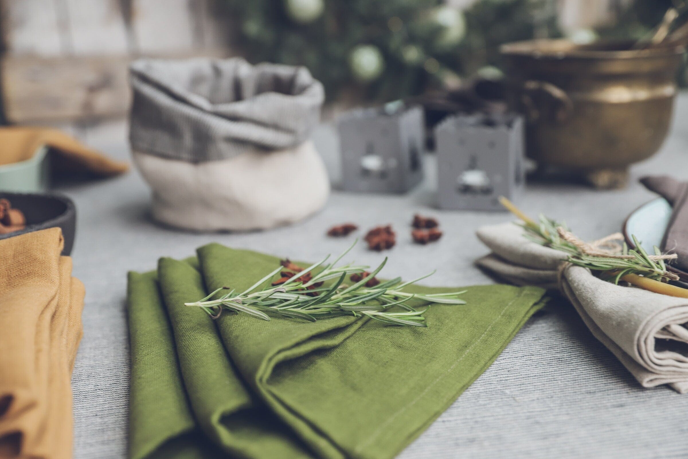 Sets of Handmade Linen Home Decor Gift Old Linen Mill