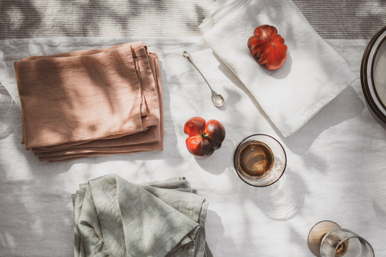 Sheer Gauze Linen Napkins Set of 2 TN Old Linen Mill