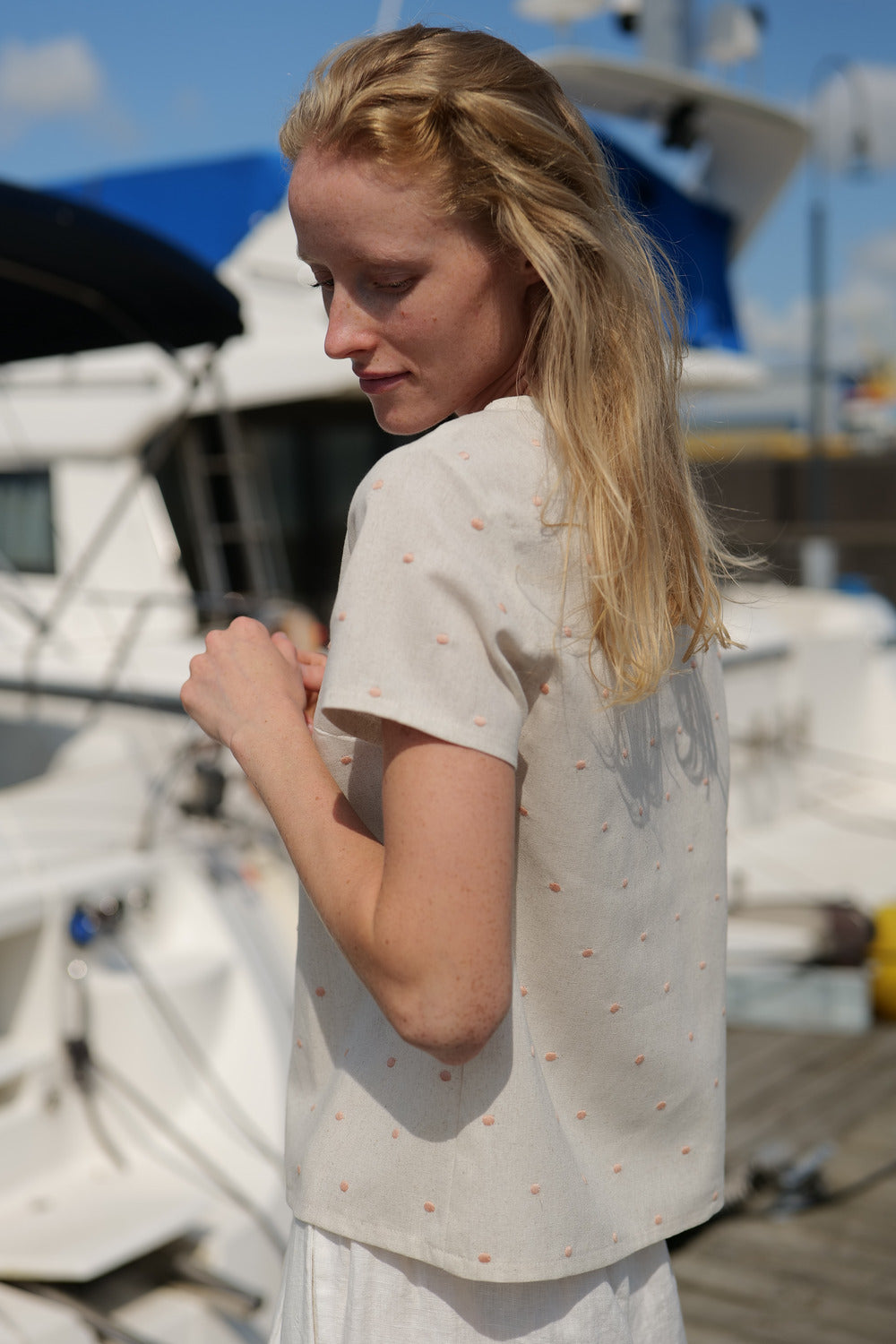 Short Sleeve Summer Polka Dot Top Bachata perfect for summer