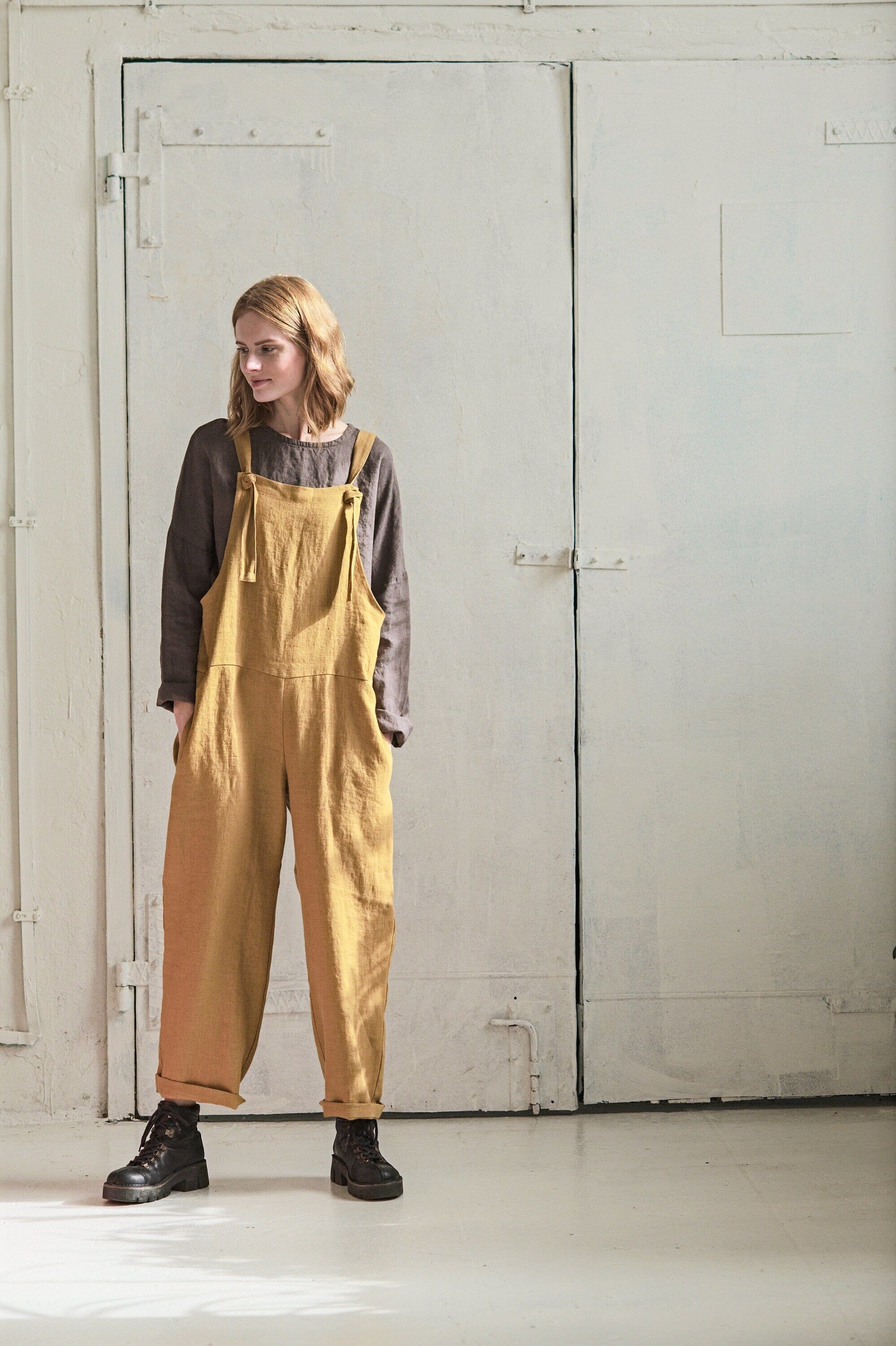 Sleeveless Linen Jumpsuit Old Linen Mill