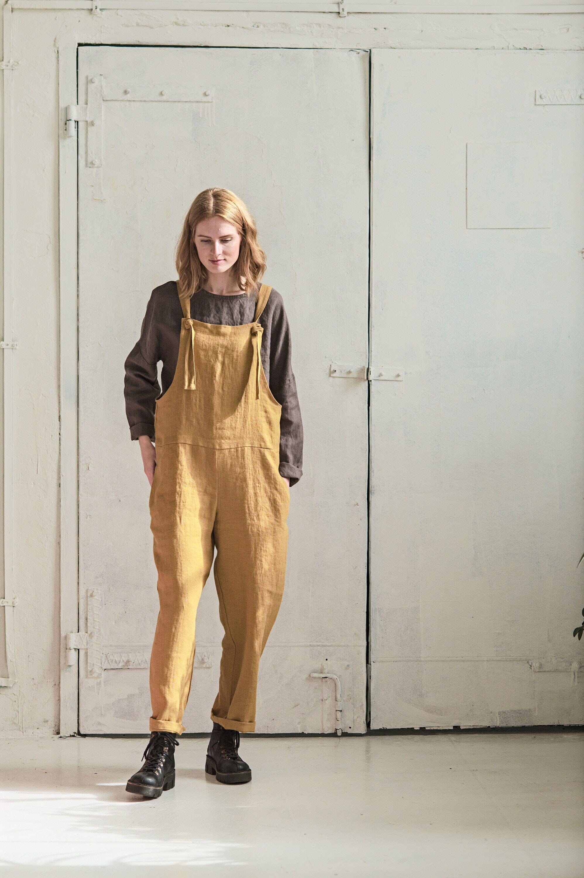 Sleeveless Linen Jumpsuit Old Linen Mill