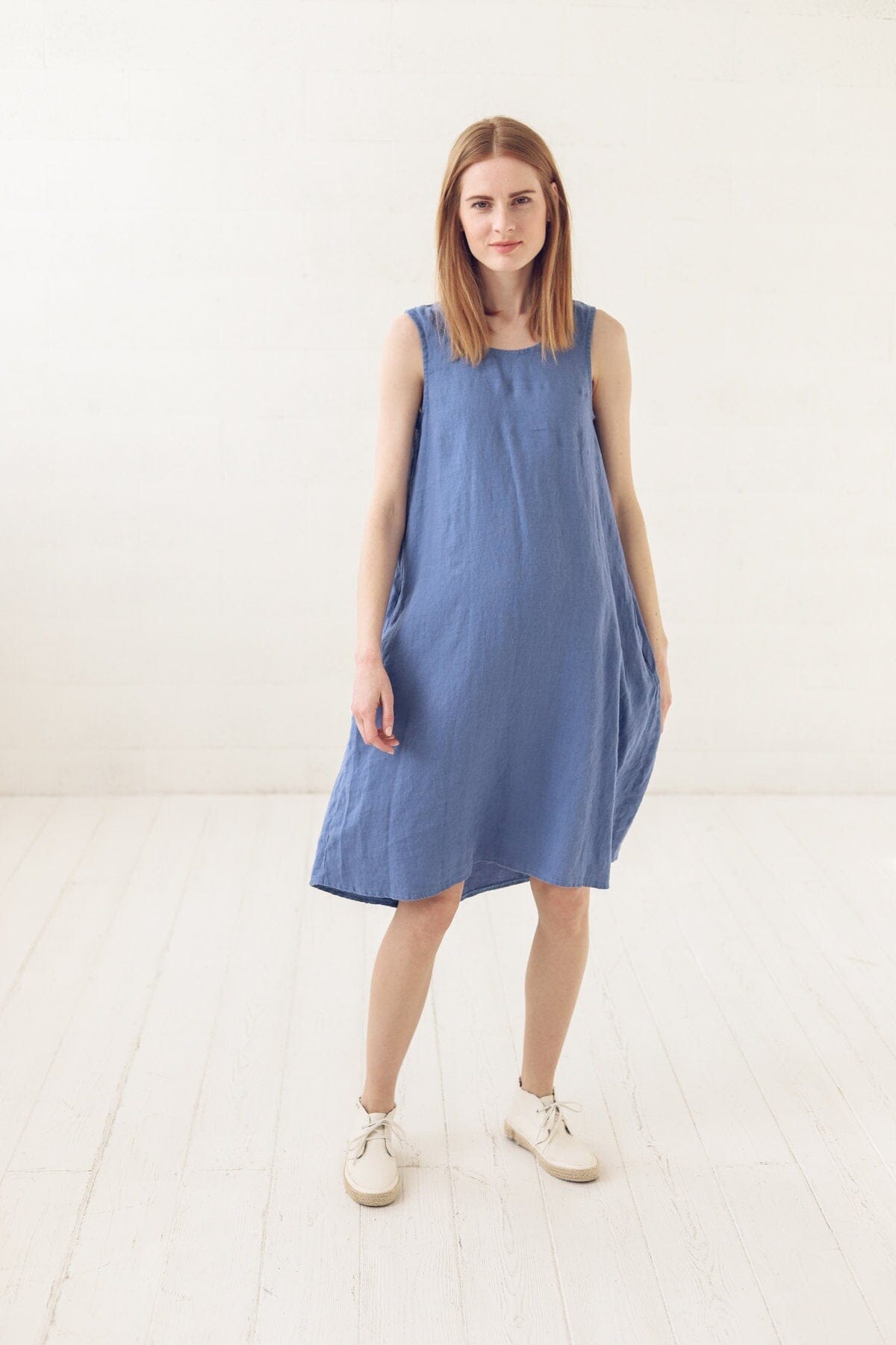 Sleeveless Loose Linen Dress Old Linen Mill