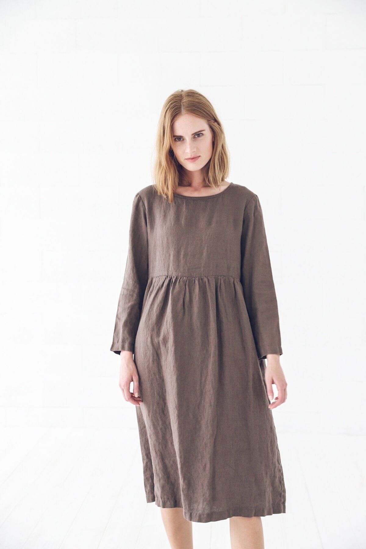 Soft Midi Linen Dress Old Linen Mill