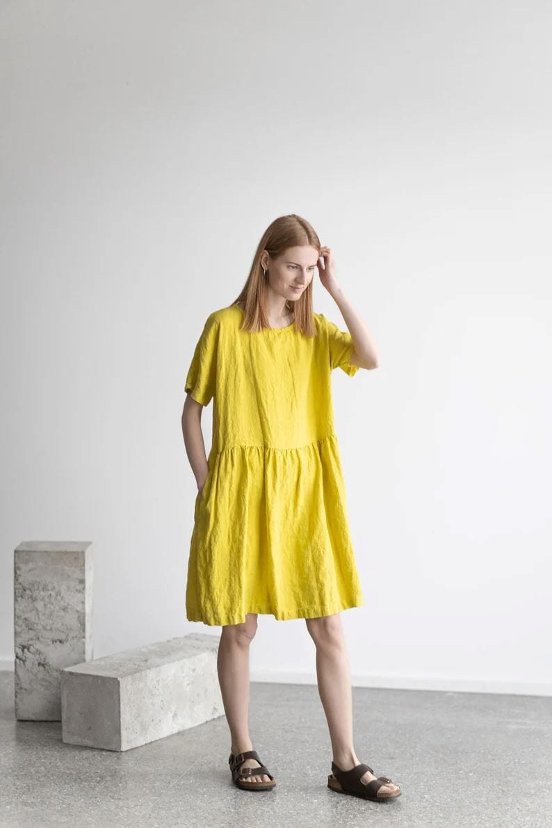 Soft Swing Linen Summer Dress Old Linen Mill