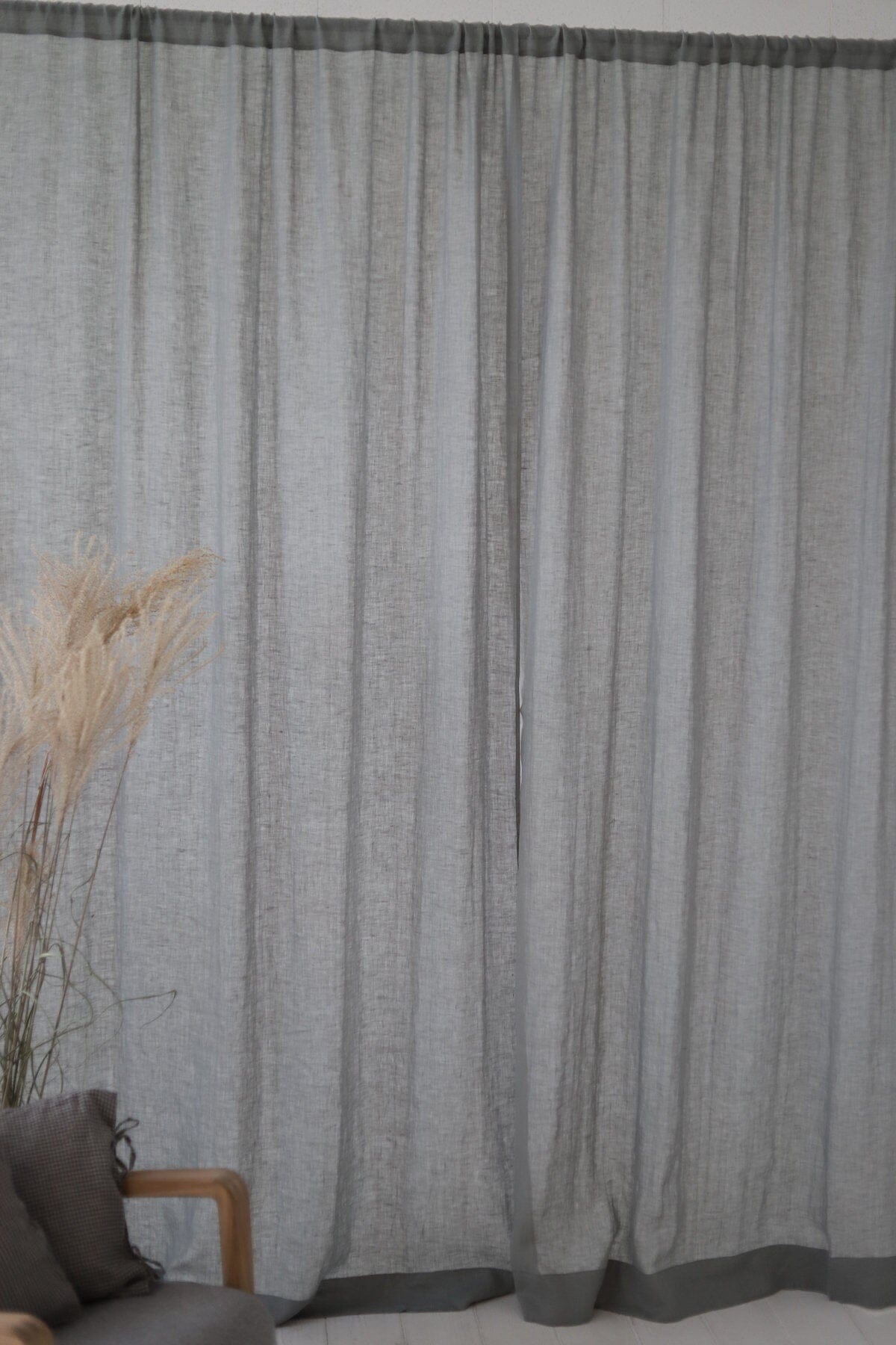 Soft Washed Rod Pocket See-Through Linen Day Curtains Old Linen Mill