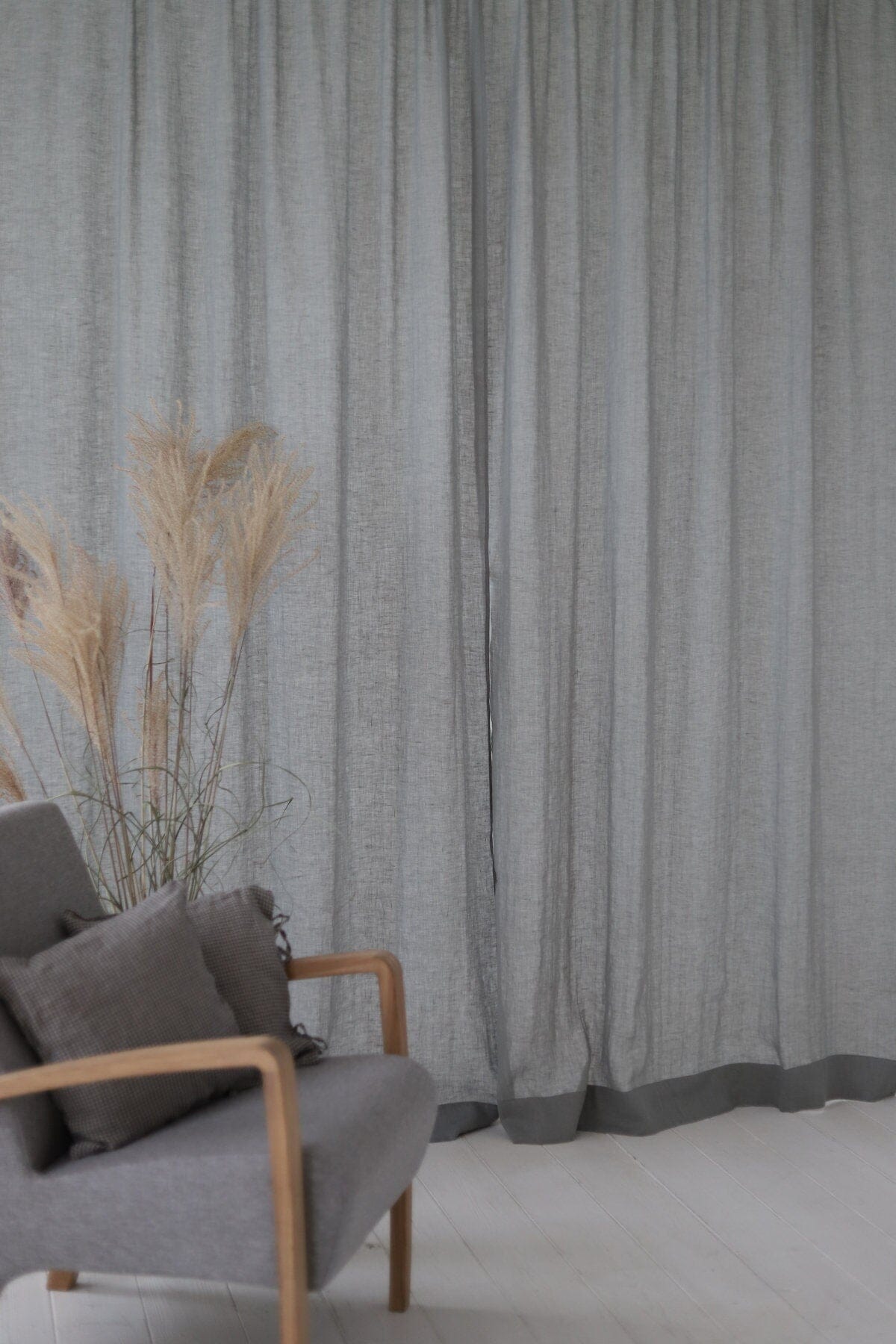 Soft Washed Rod Pocket See-Through Linen Day Curtains Old Linen Mill