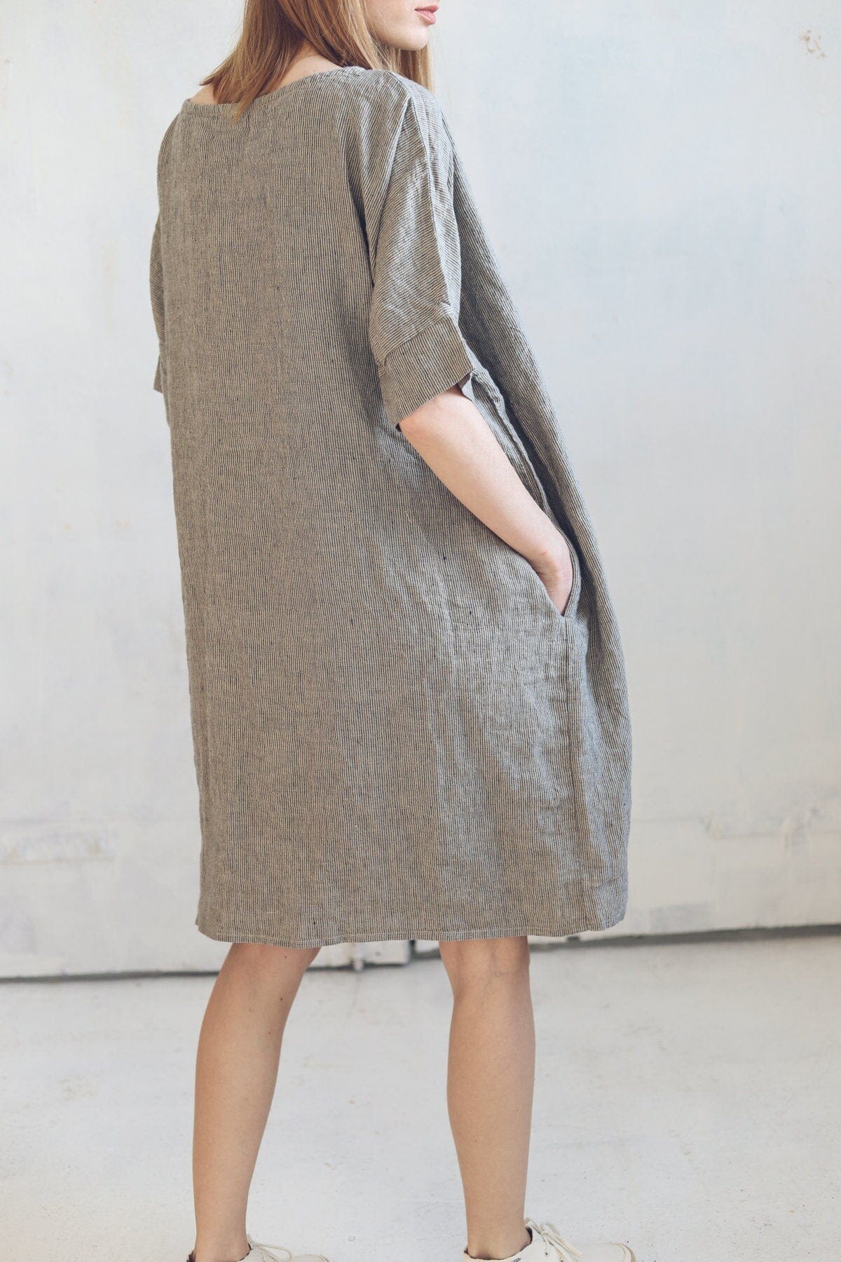 Striped Summer Linen Dress Old Linen Mill