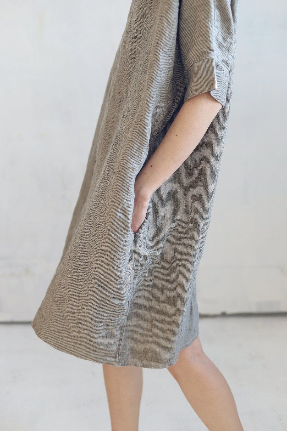 Striped Summer Linen Dress Old Linen Mill