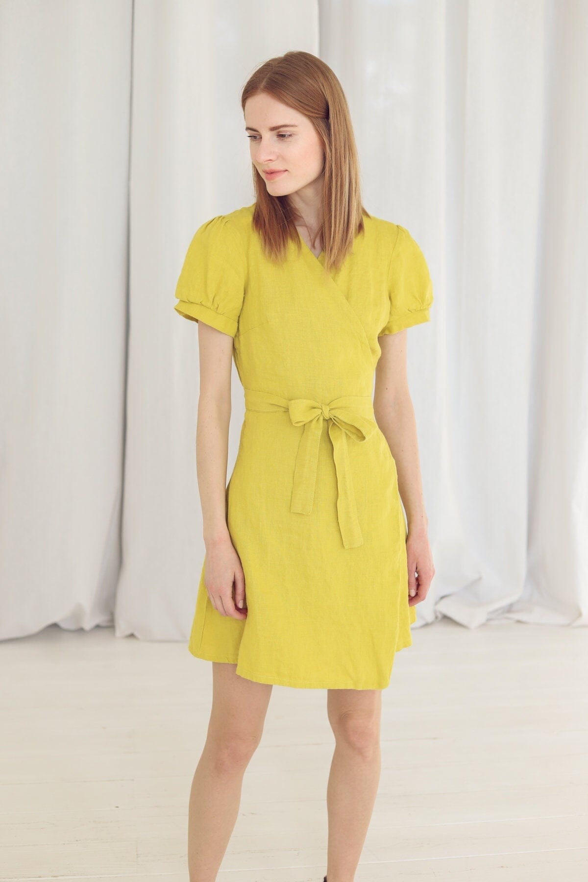 Stylish Short Linen Summer Dress Old Linen Mill