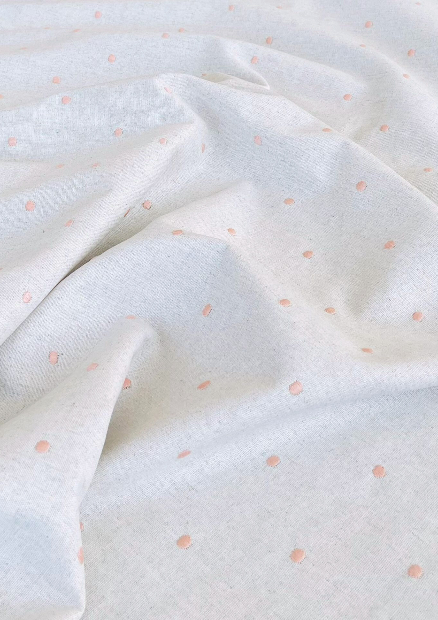 Summer Dress with Short sleeves in Polka dot D11 Old Linen Mill