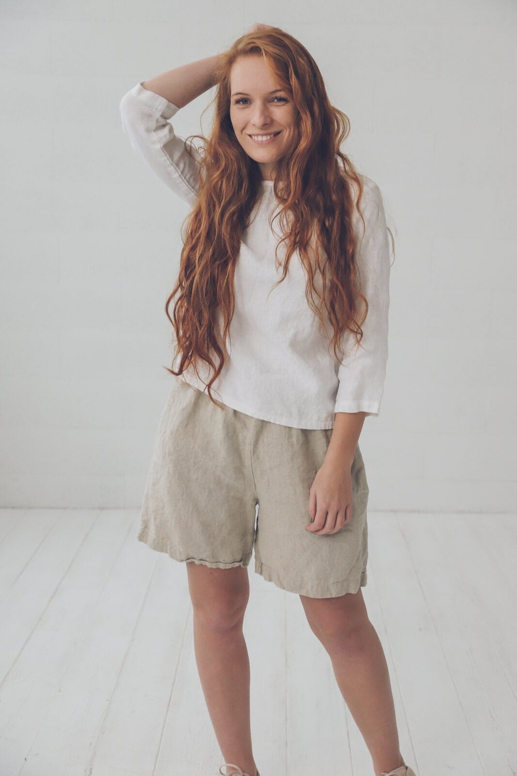 Summer Linen Shorts for Women Old Linen Mill
