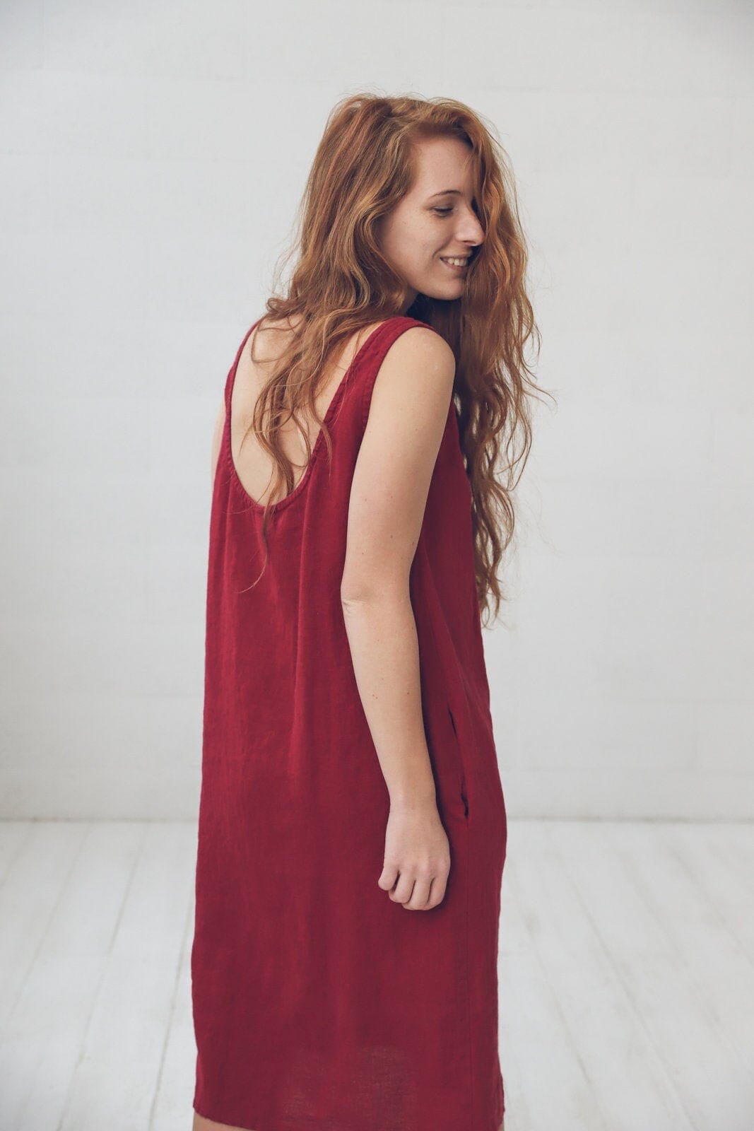 Summer Sleeveless Linen Dress Old Linen Mill