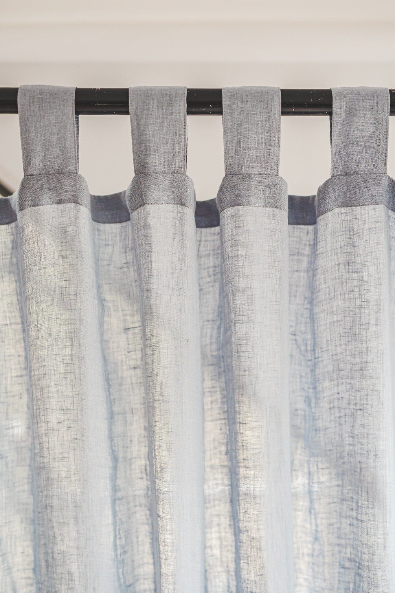 Tab Top See-Through Linen Curtains Old Linen Mill