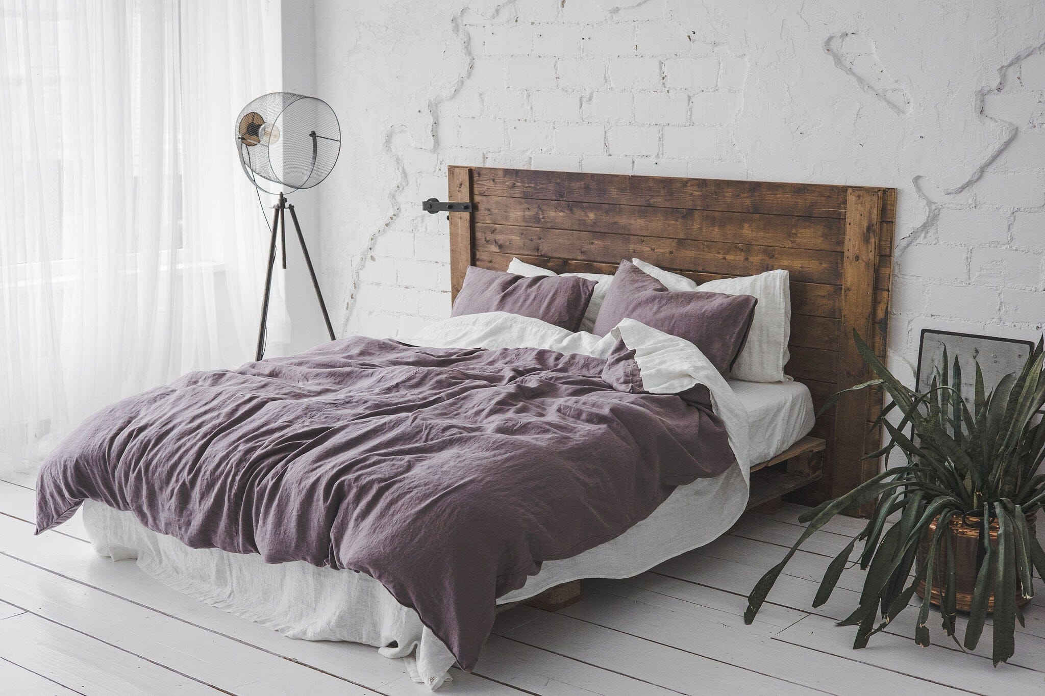 Violet Ash Soft Wash Bed Linen Gift Set Old Linen Mill Violet Ash US/CA Single