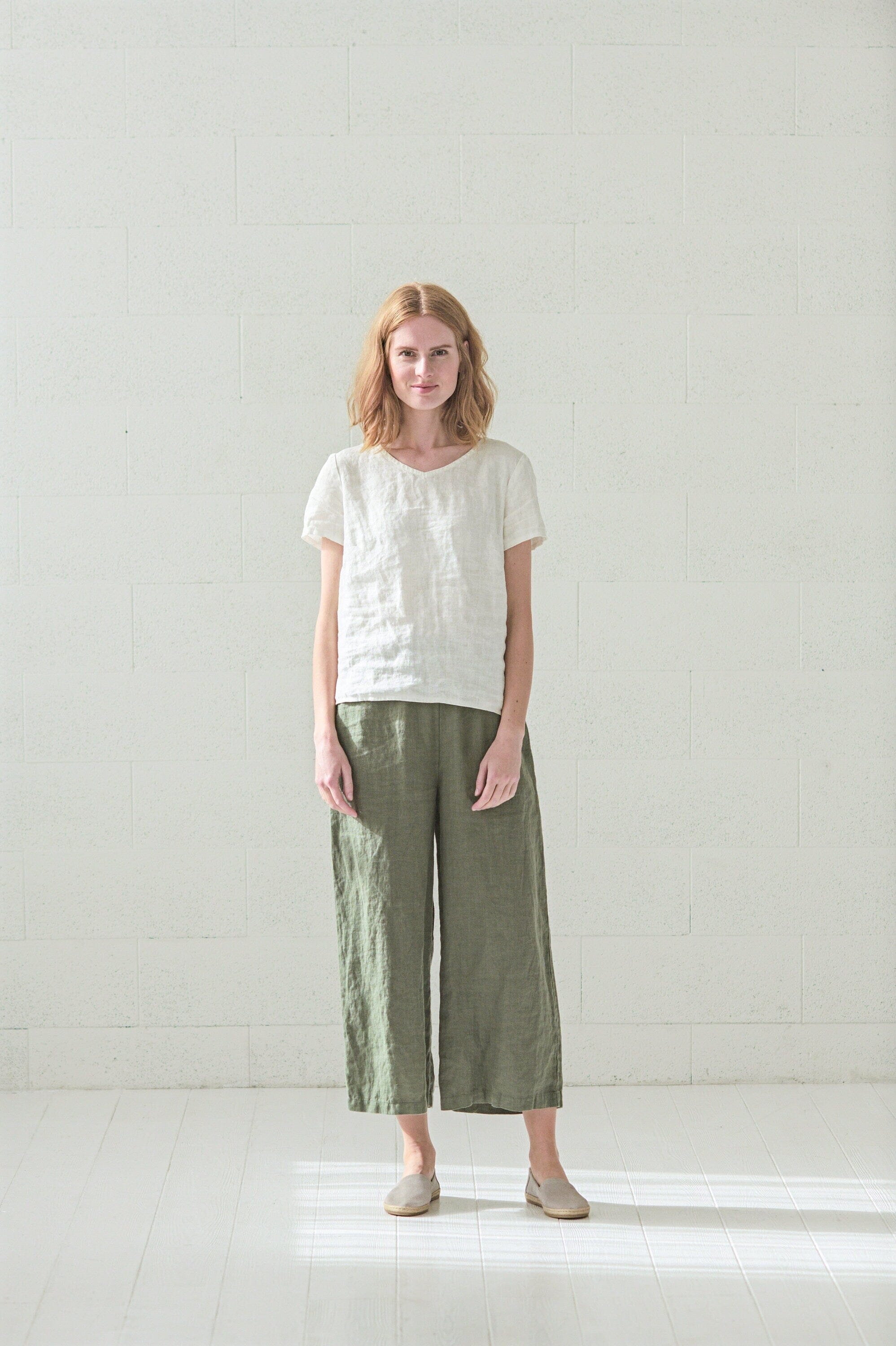 Wide Leg Loose Linen Pants Old Linen Mill