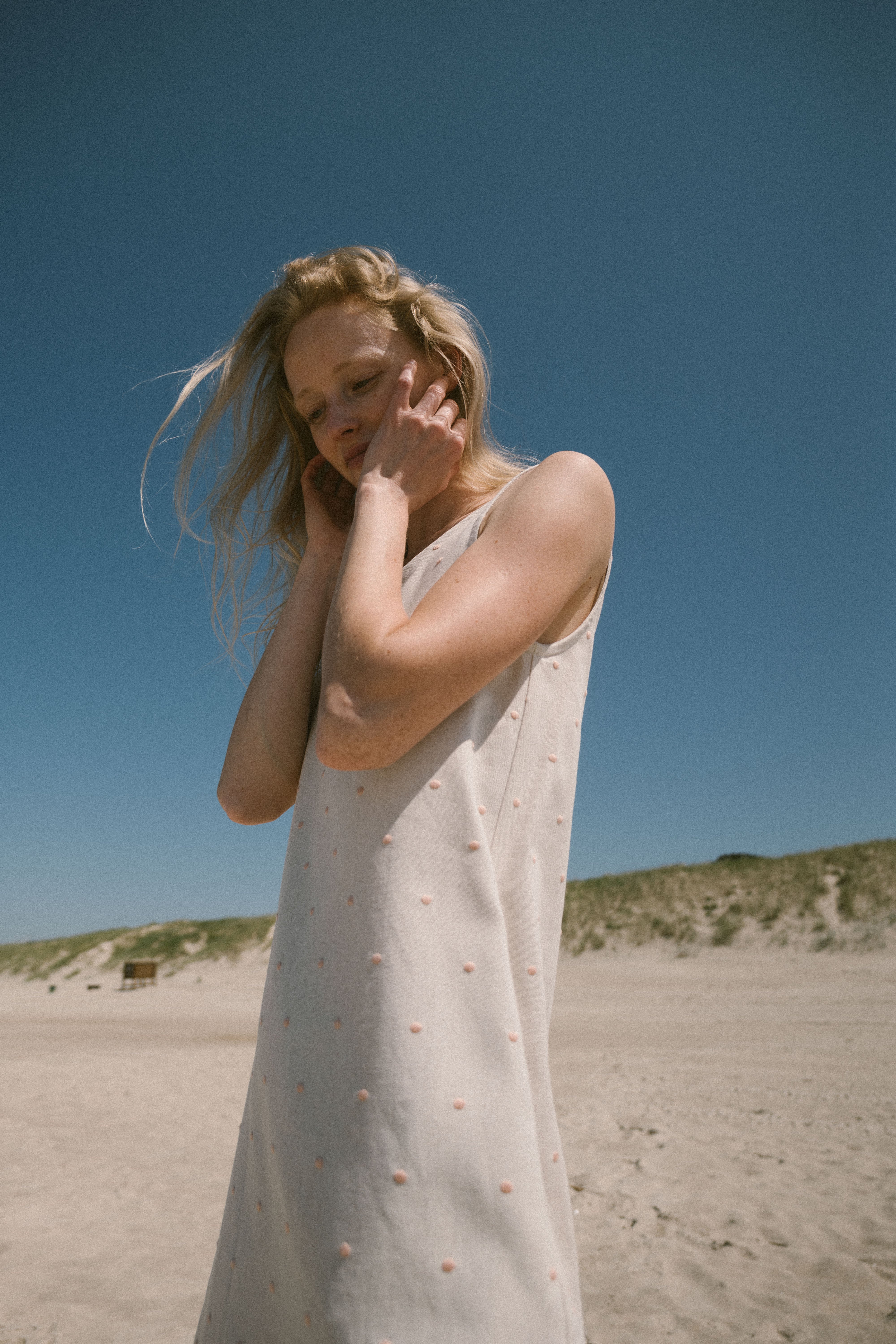 Women Slip Polka Dot Dress D04 Old Linen Mill