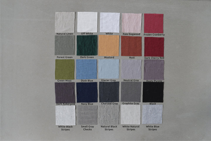 Linen apparel color swatches