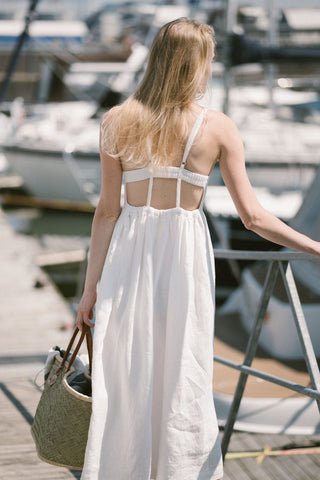 Open back linen summer dress picture of the back