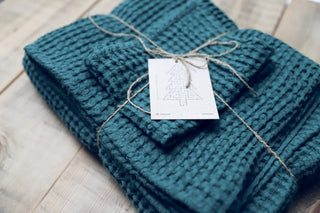 Absorbent Linen Towels Gift Idea Old Linen Mill Green Hand Towel (1) 50 x 100 cm; 19.7" x 39.4" 
