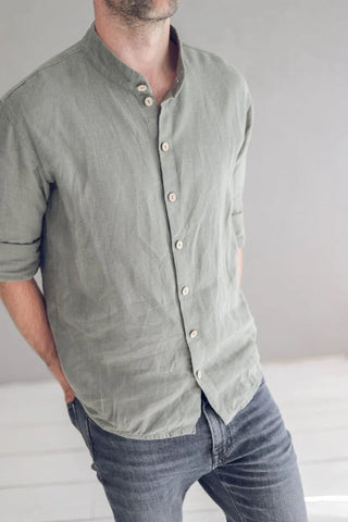Basic Oxford Linen Men's Shirt Old Linen Mill 
