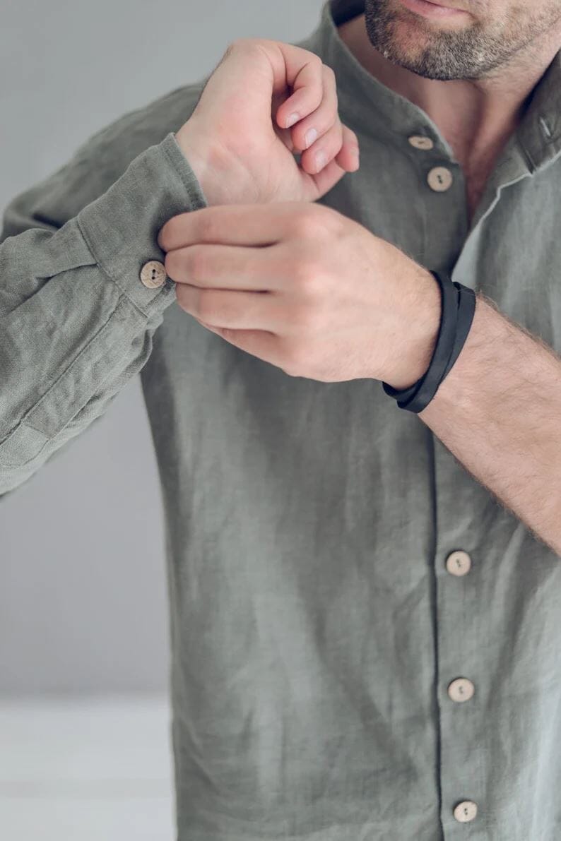 Basic Oxford Linen Men's Shirt Old Linen Mill 