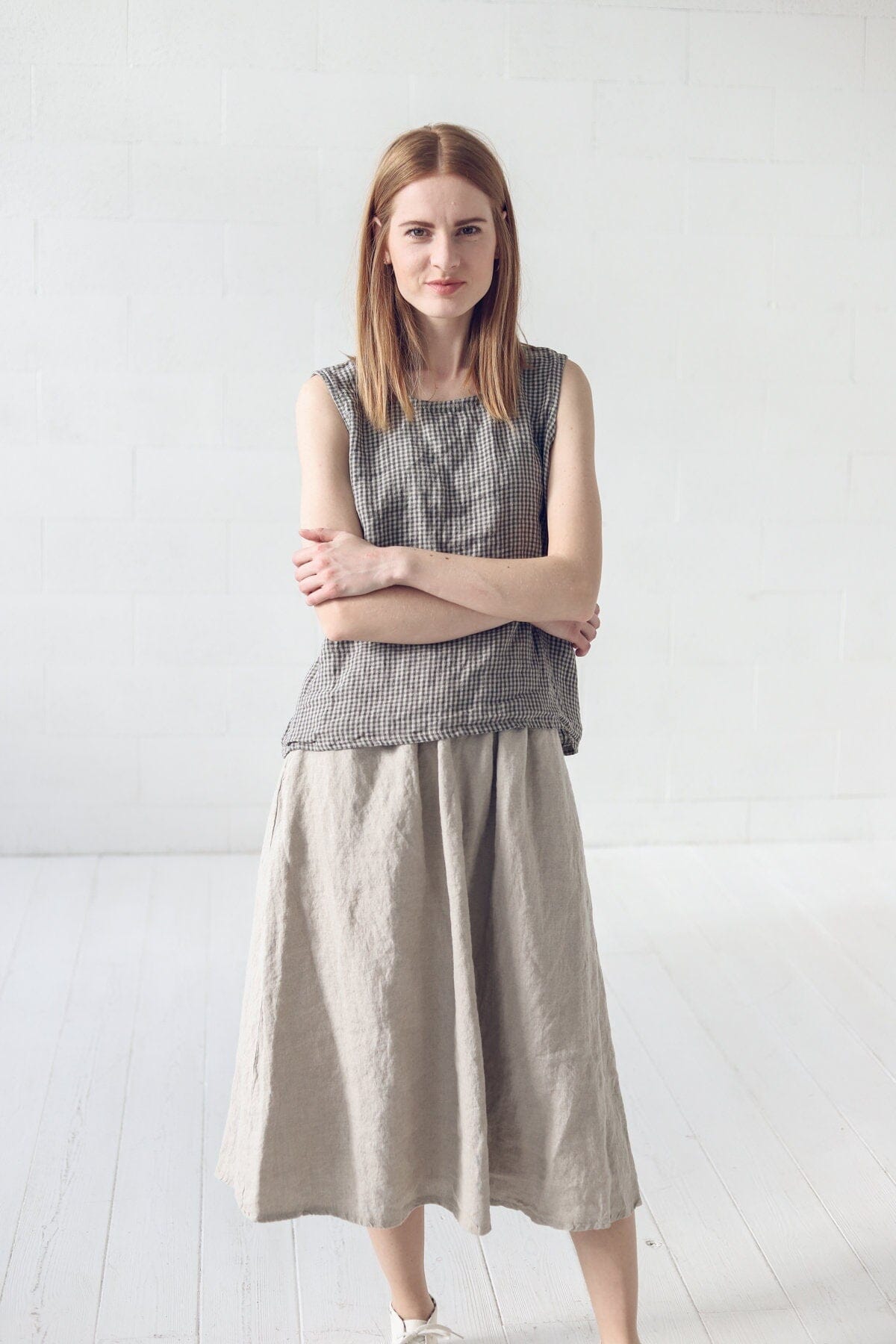 Boho linen outlet skirt