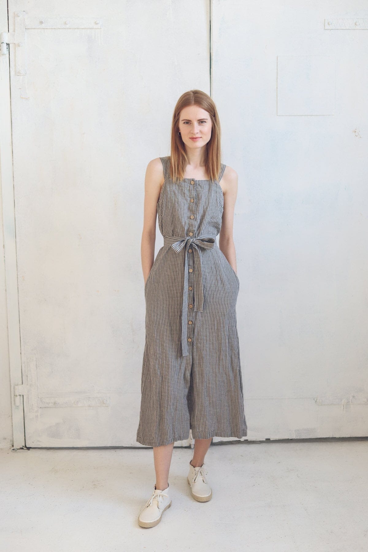Boho Style Buttons Down Long Linen Dress Old Linen Mill 
