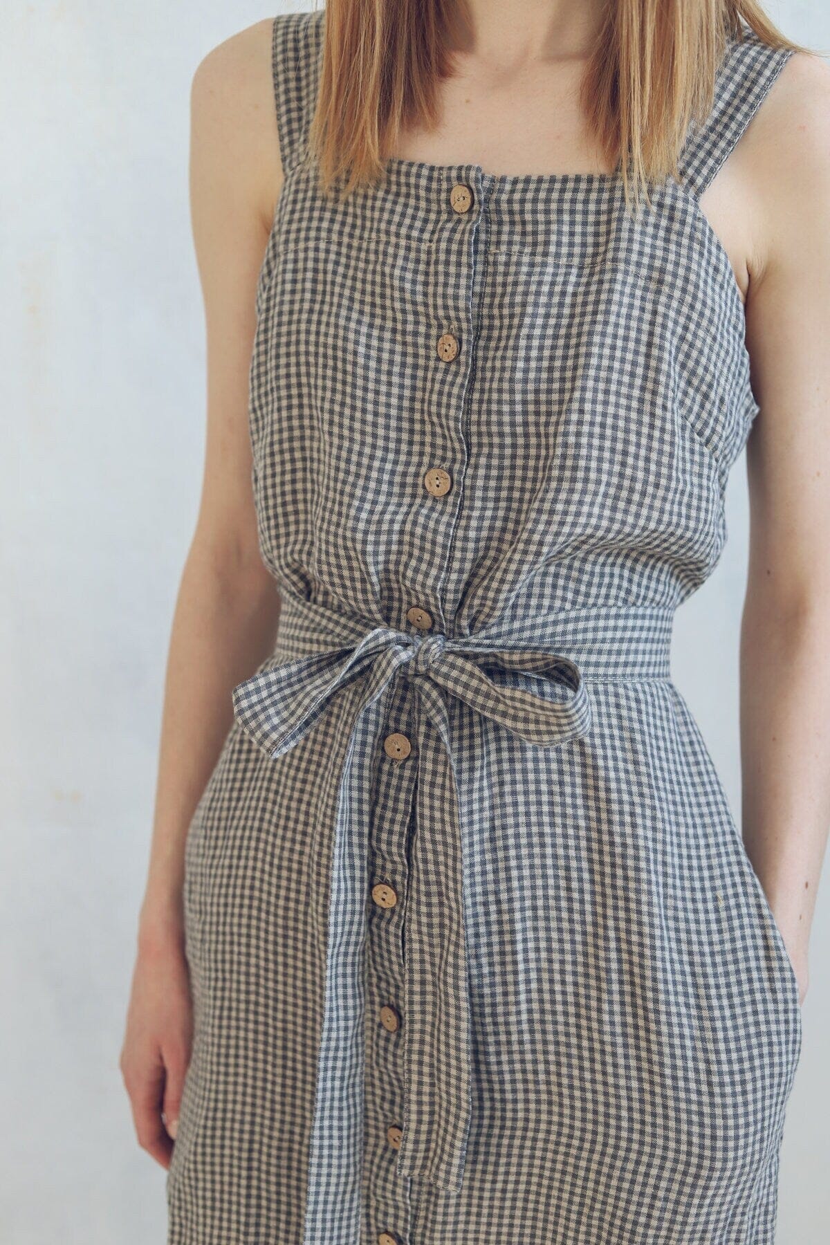 Boho Style Buttons Down Long Linen Dress Old Linen Mill 