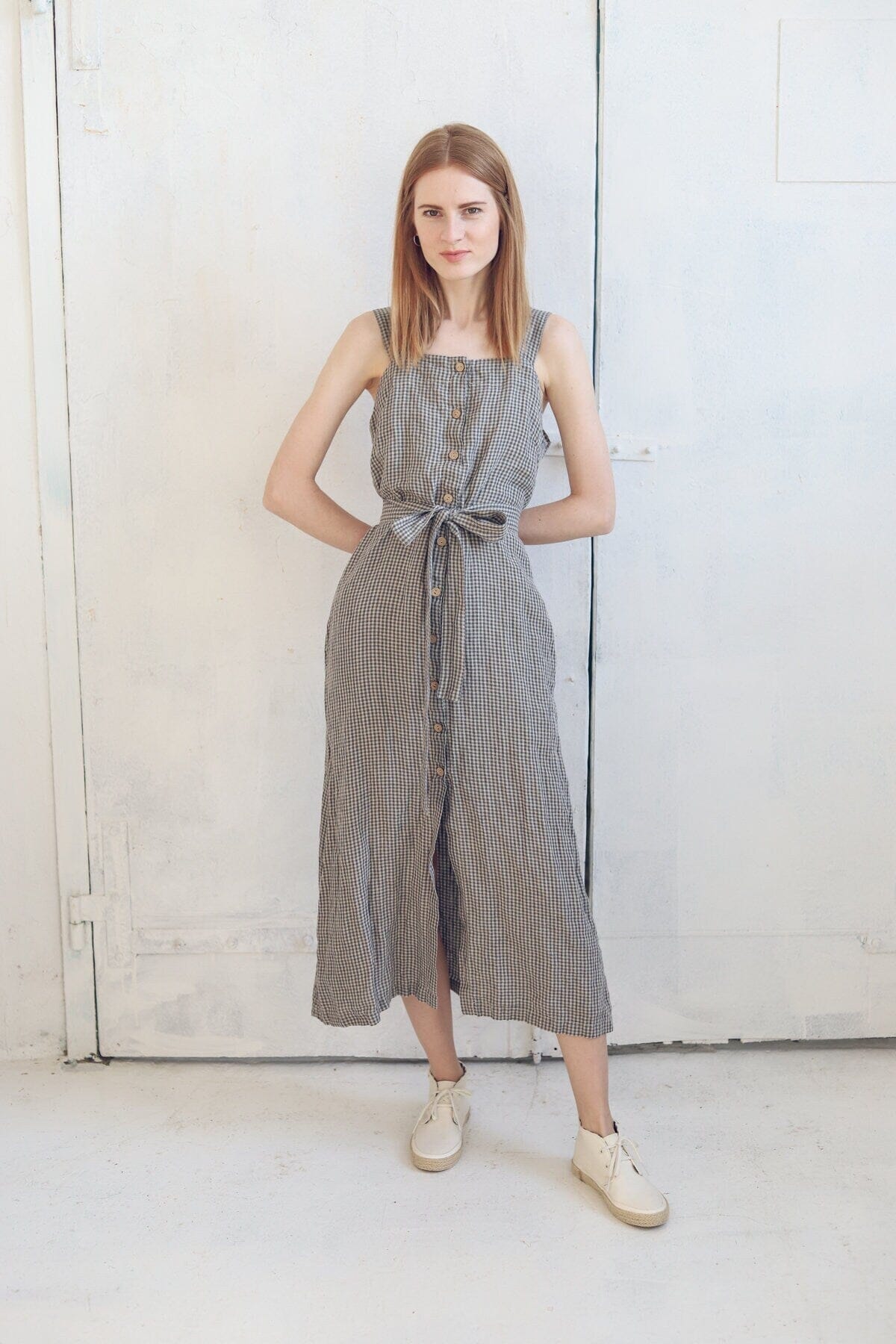 Boho Style Buttons Down Long Linen Dress Old Linen Mill 