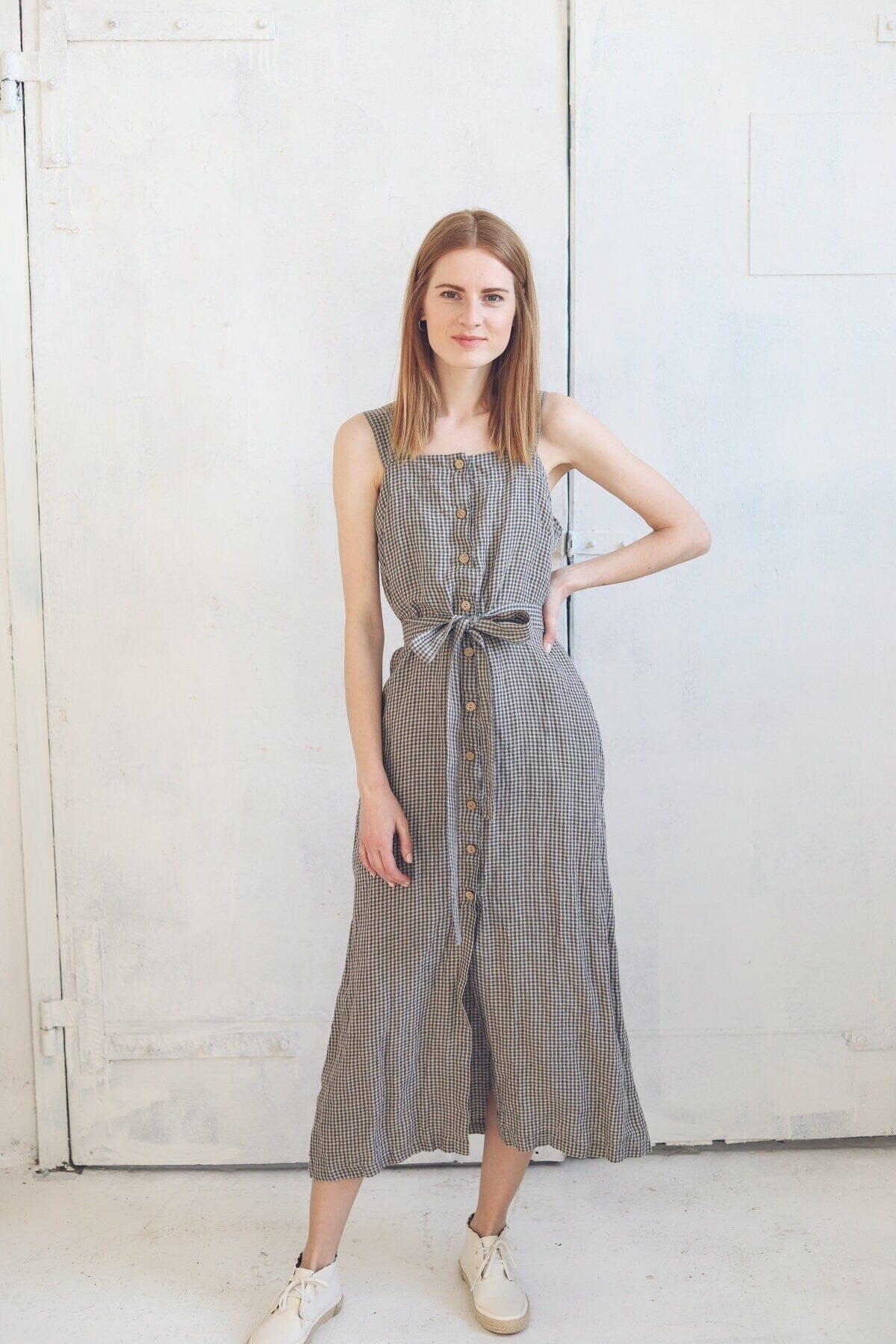 Boho Style Buttons Down Long Linen Dress Old Linen Mill 