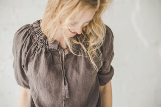 Boho Style Linen Top Blouse Old Linen Mill 