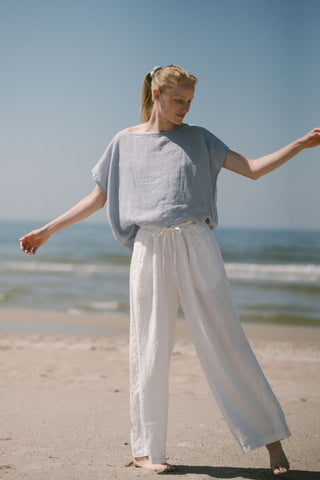 Breezy Light Linen Summer Top Old Linen Mill