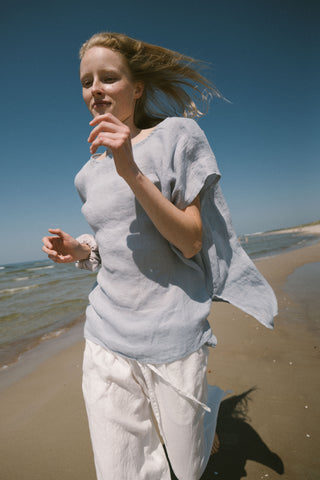 Breezy Light Linen Summer Top Old Linen Mill