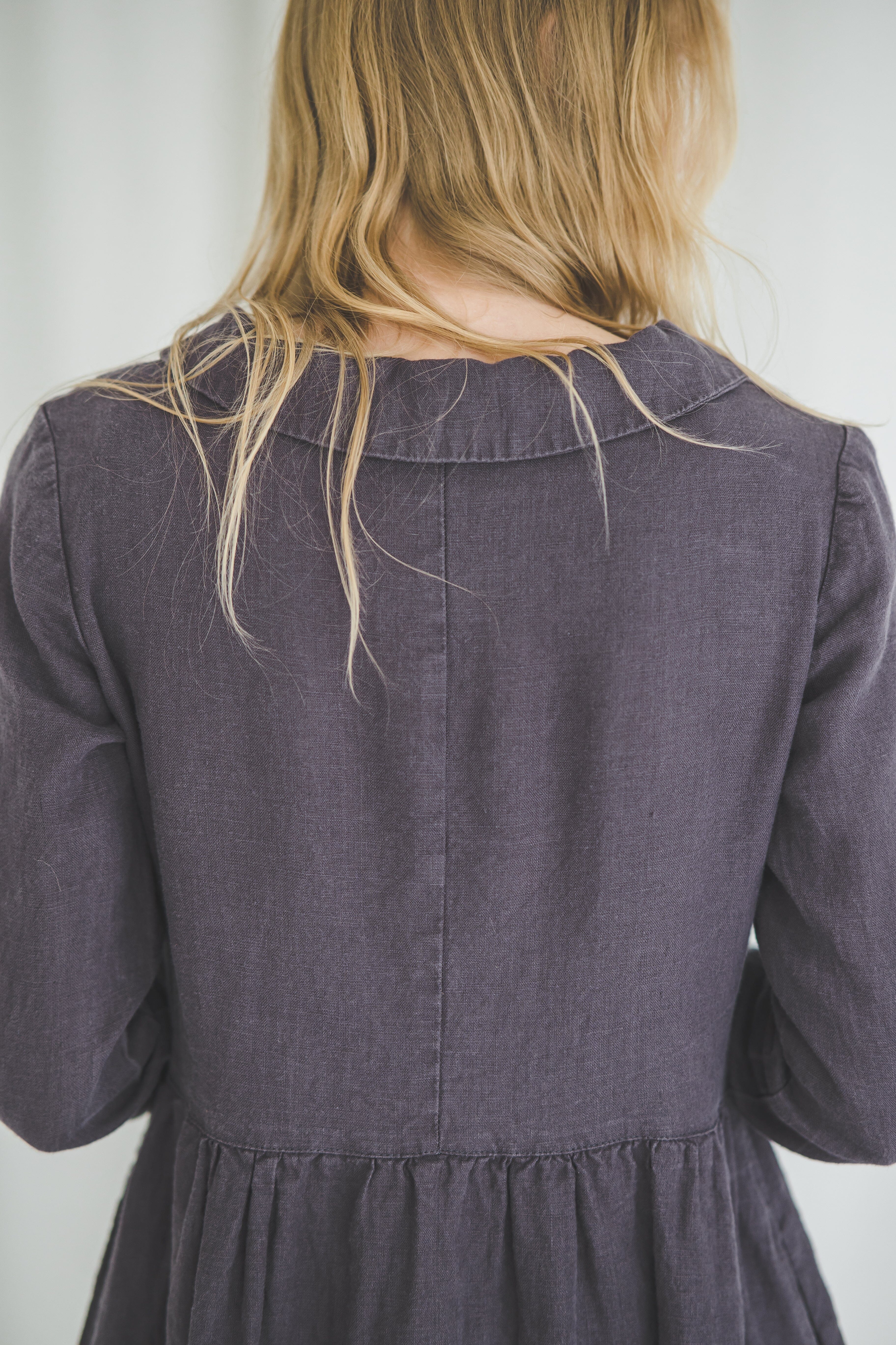 Bridesmaids Collared Linen Dress D45 Old Linen Mill 