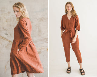 burnt orange linen color - Old Linen Mill