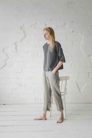 Casual Linen Women Top Old Linen Mill 