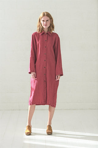 Casual Long Linen Shirt Dress Old Linen Mill 