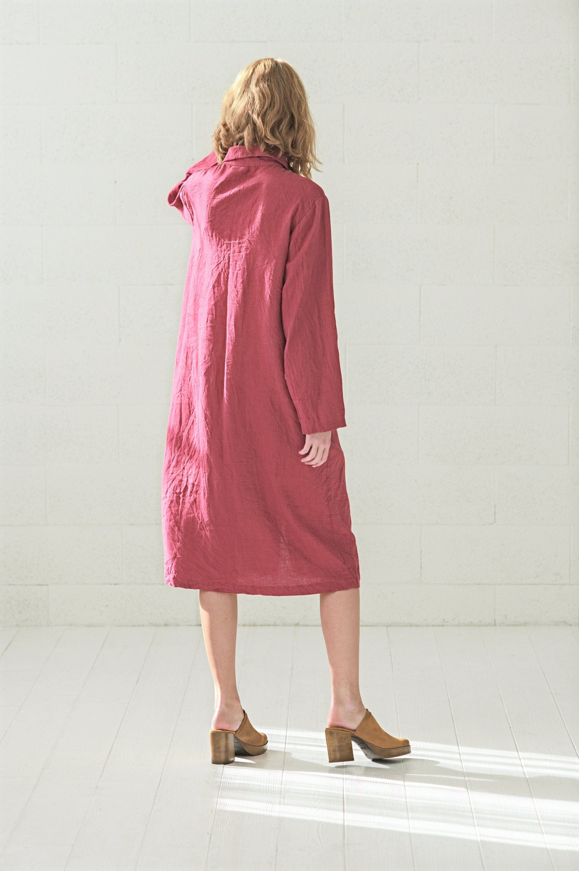 Casual Long Linen Shirt Dress Old Linen Mill 