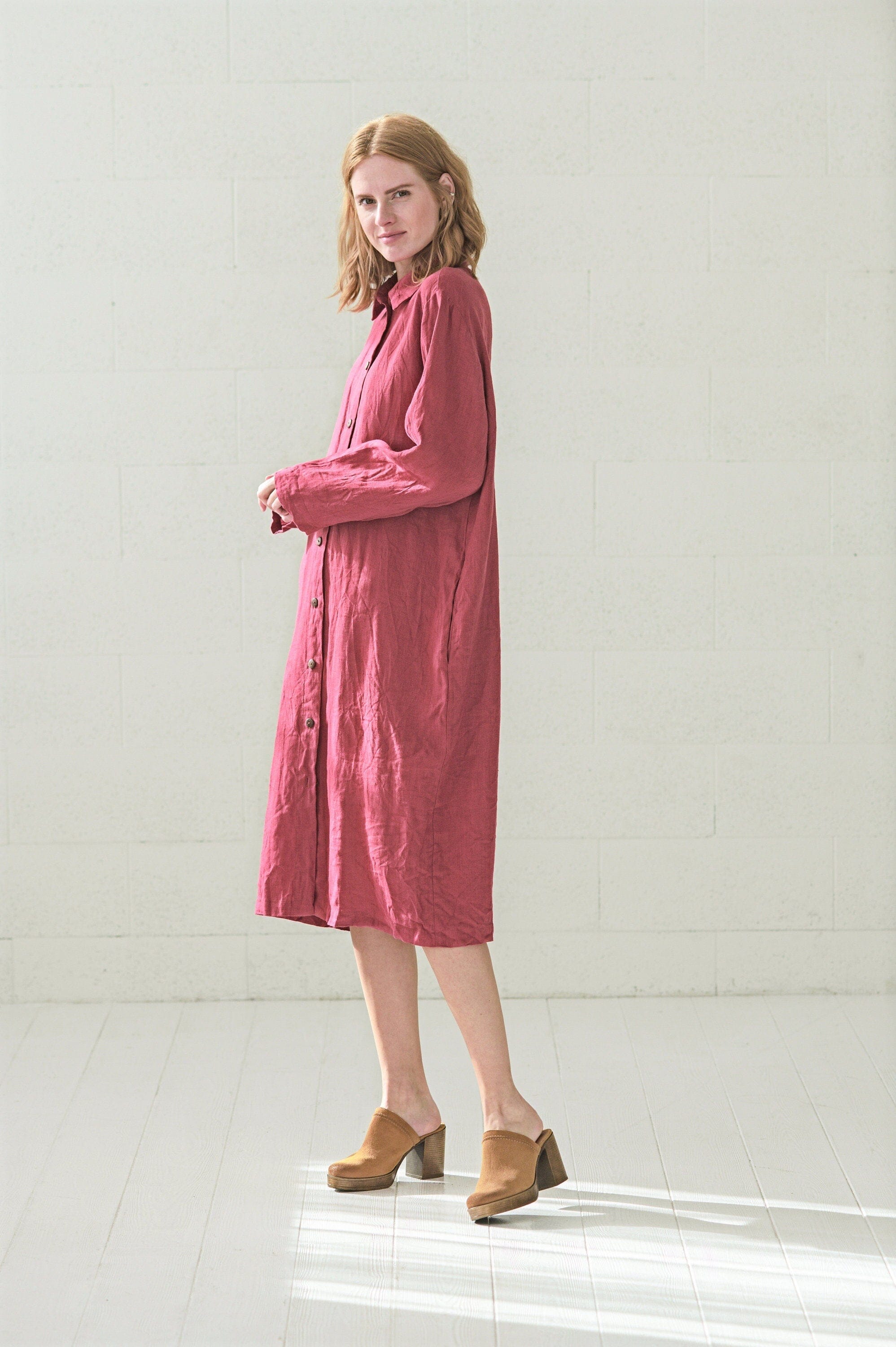 Casual Long Linen Shirt Dress Old Linen Mill Casual Long Linen Shirt Dress Old Linen Mill