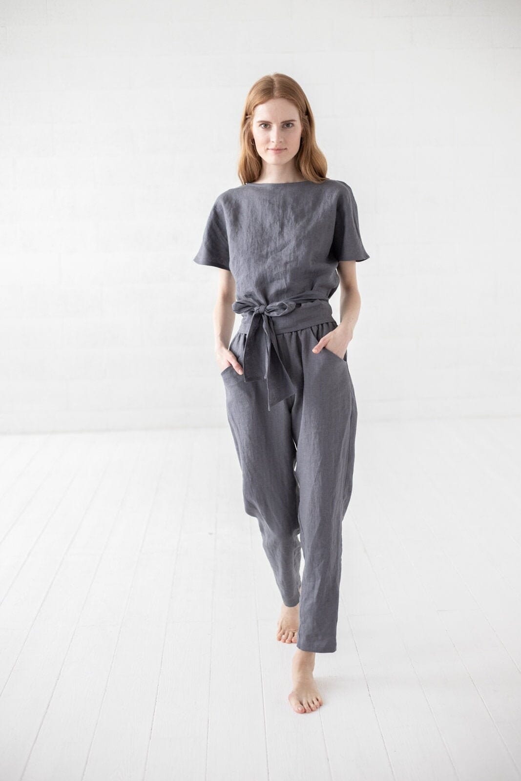 Casual Loose Linen Pants Old Linen Mill 
