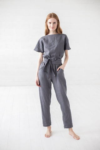 Casual Loose Linen Pants Old Linen Mill 