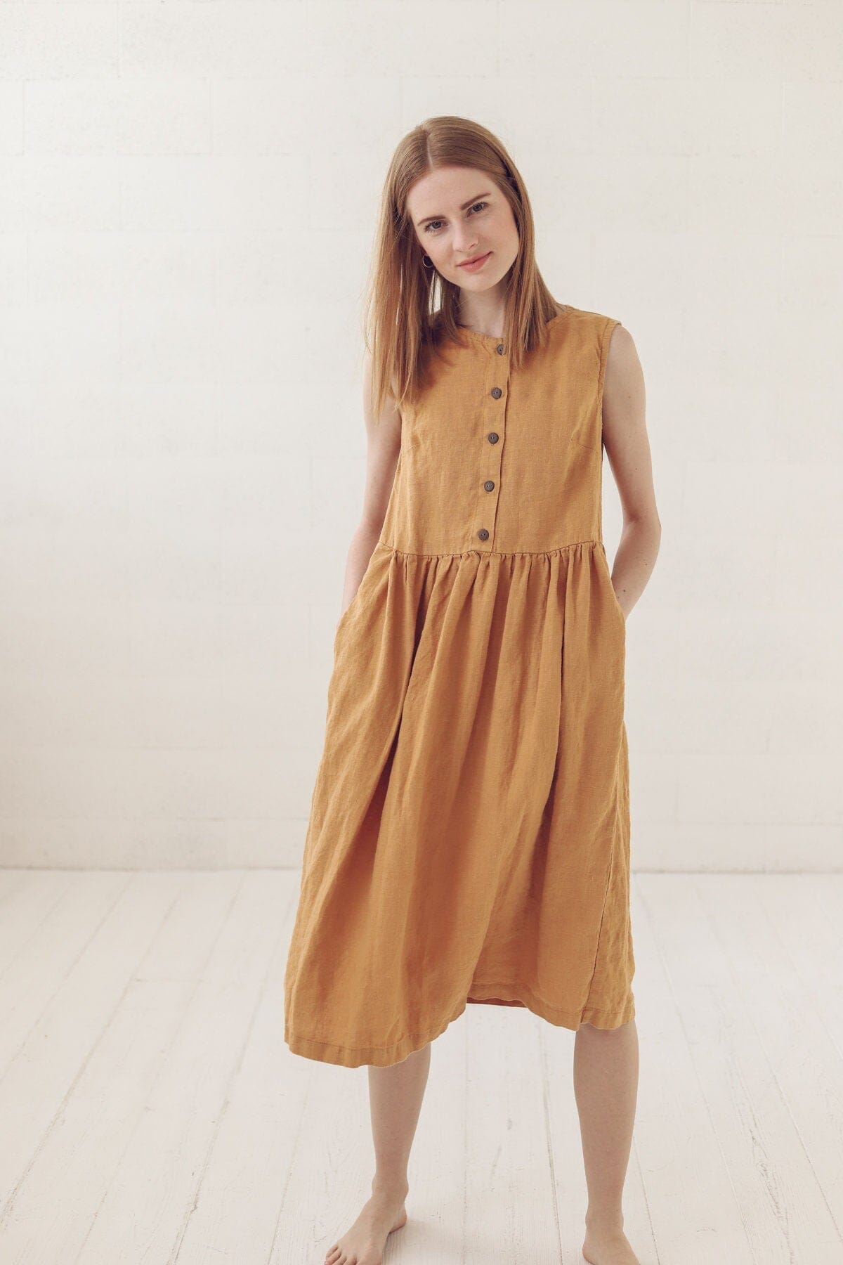 Casual Loose Linen Shirt Dress Old Linen Mill 