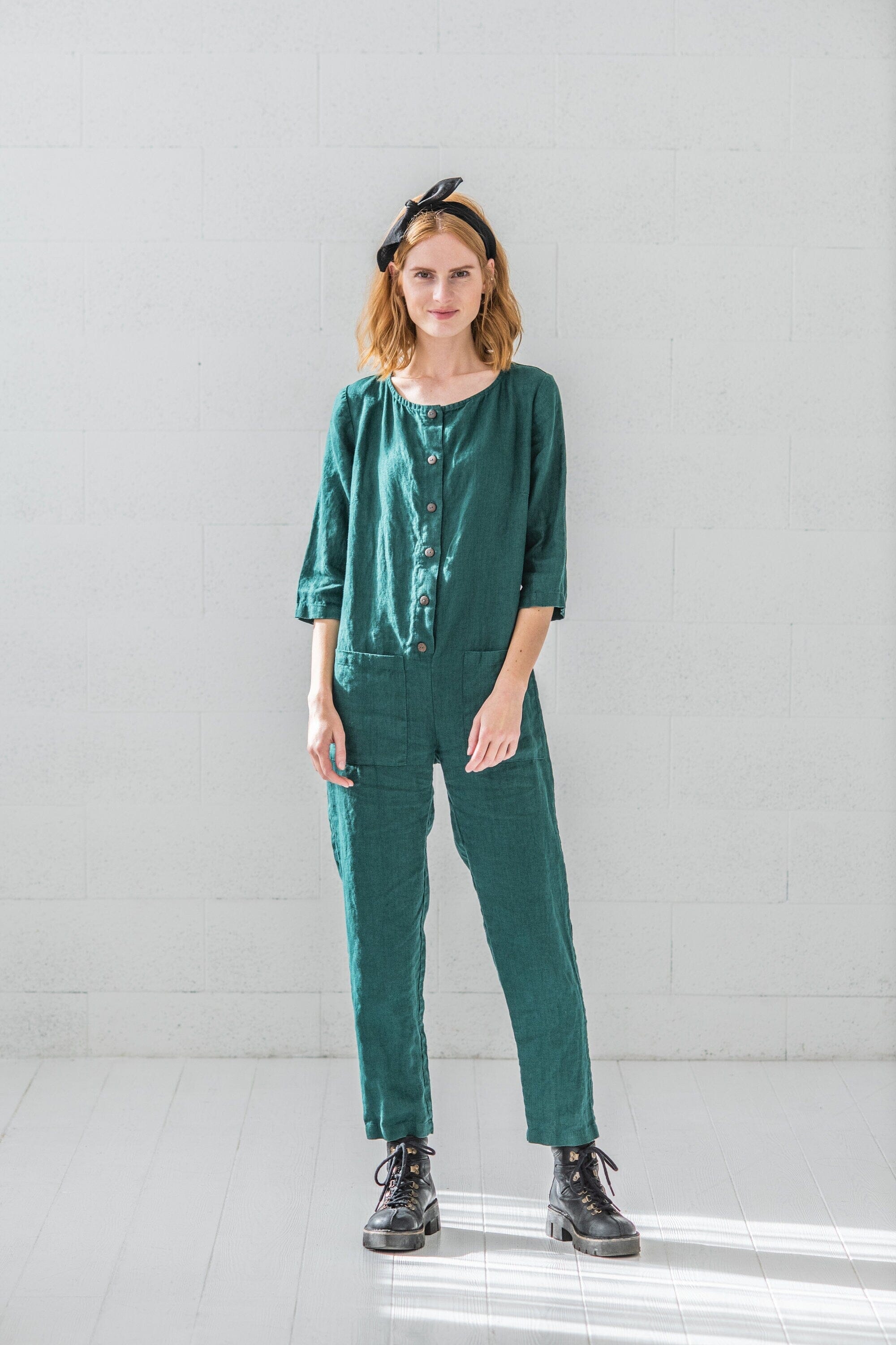 Casual Loose Linen Soft Jumpsuit Old Linen Mill 