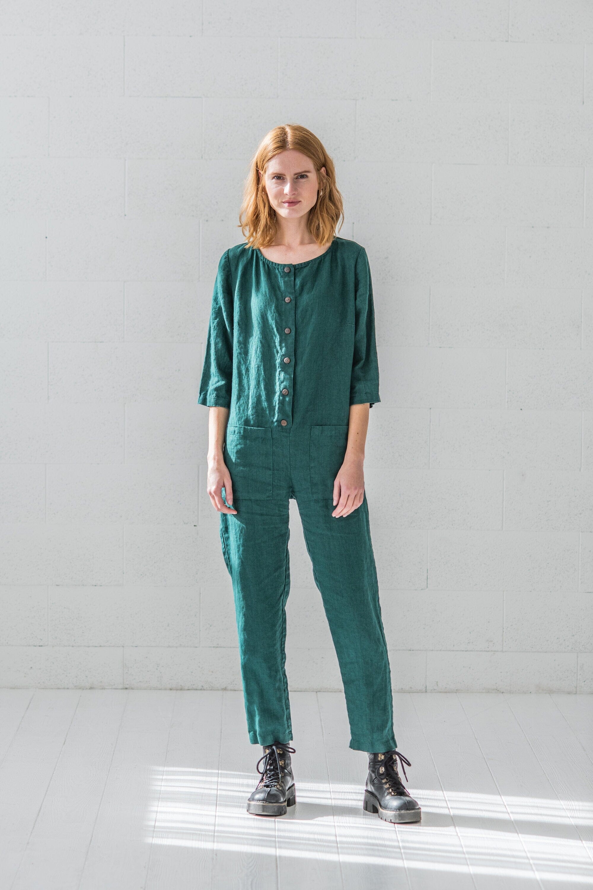 Casual Loose Linen Soft Jumpsuit Old Linen Mill 