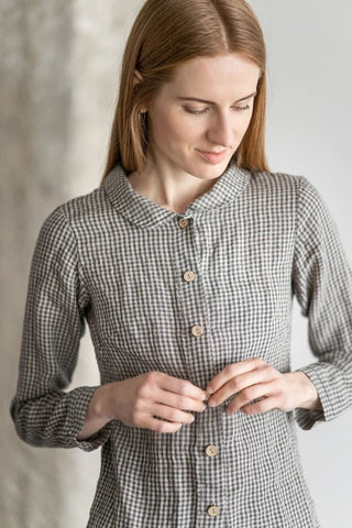 Classic Fitted Collar Linen Shirt Old Linen Mill 