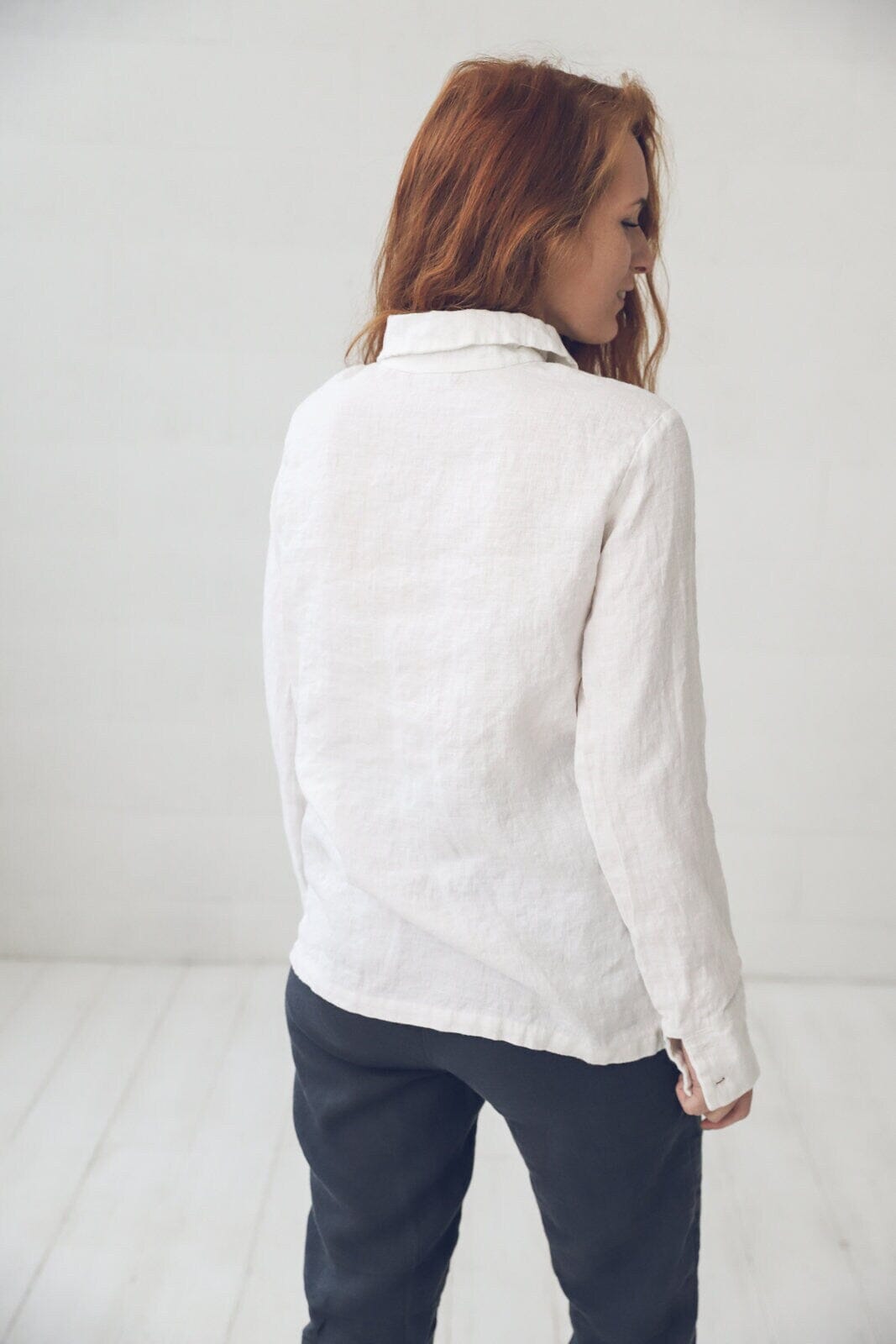 Classic Linen Button Down Shirt Old Linen Mill 