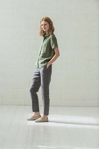 Classic Linen Short Sleeves Shirt Old Linen Mill 