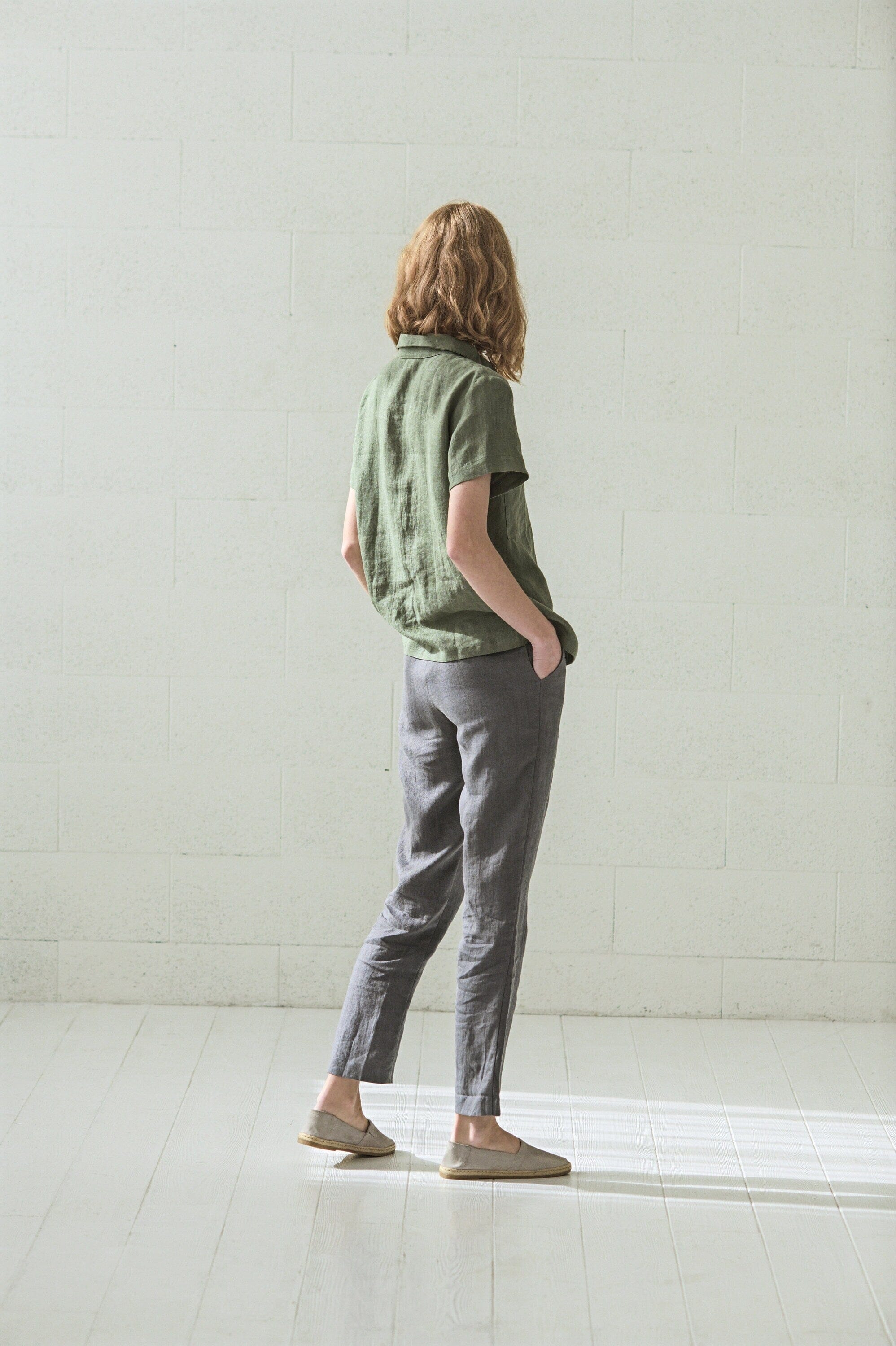 Classic Linen Short Sleeves Shirt Old Linen Mill 