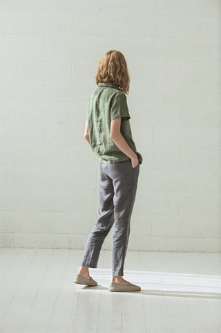 Classic Linen Short Sleeves Shirt Old Linen Mill 