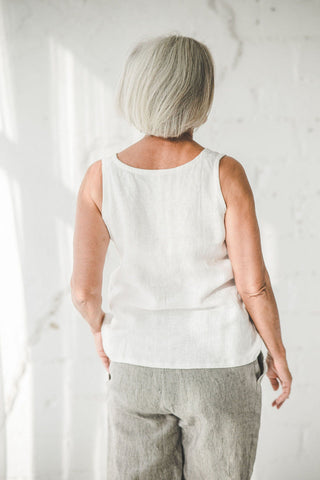 Classic Linen Sleeveless Blouse Old Linen Mill 